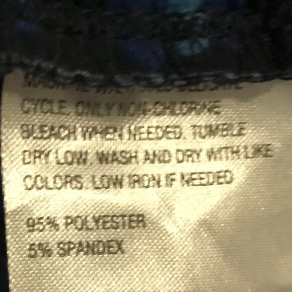 IMAN 2XL BLUE AND BLACK FAUX ANIMAL PRINT PANTS - Picture 6 of 9